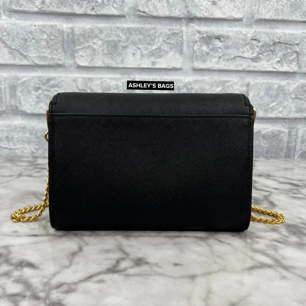 Tory Burch Emerson Chain Wallet Crossbody In Black
